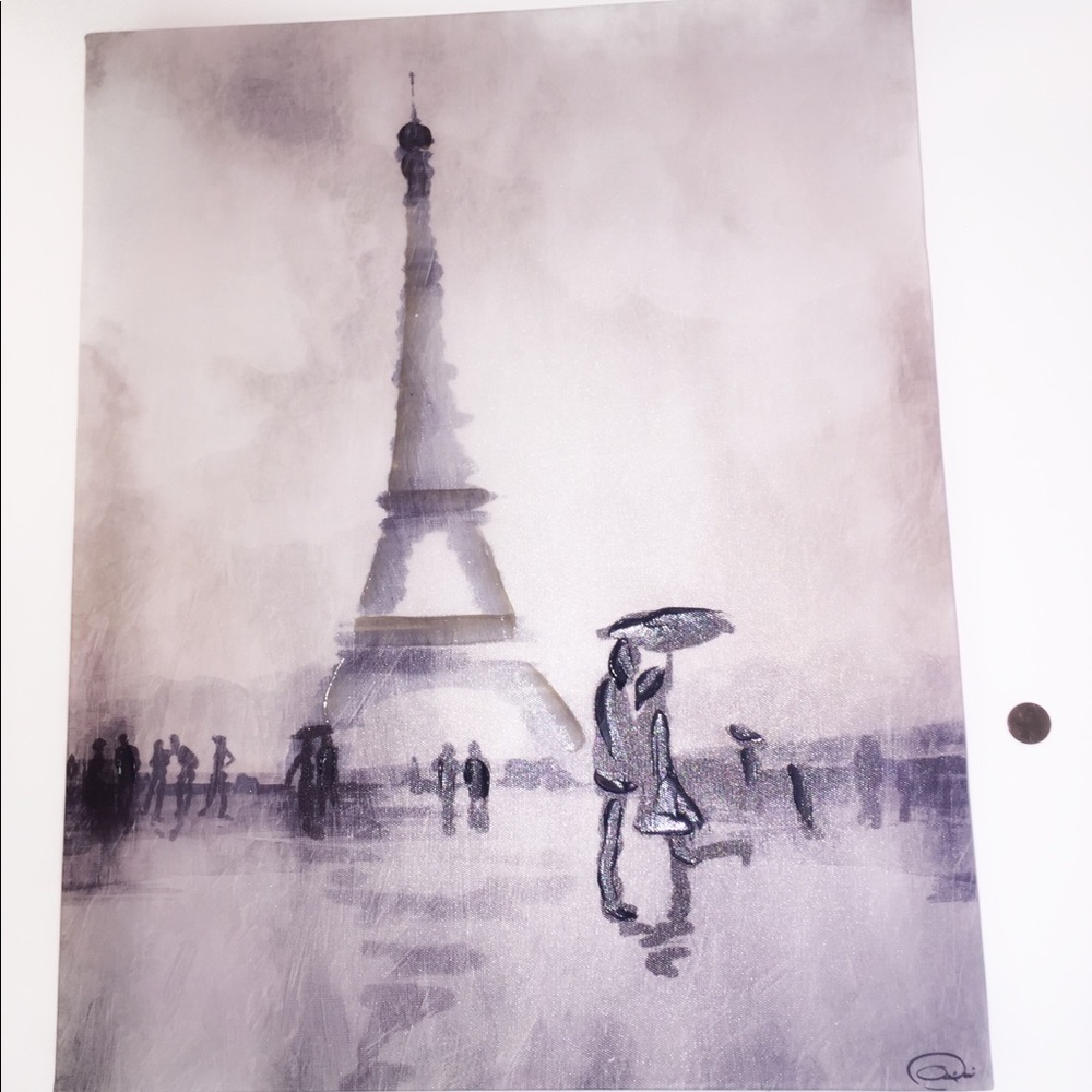 Eiffel Tower canvas with 3d paint